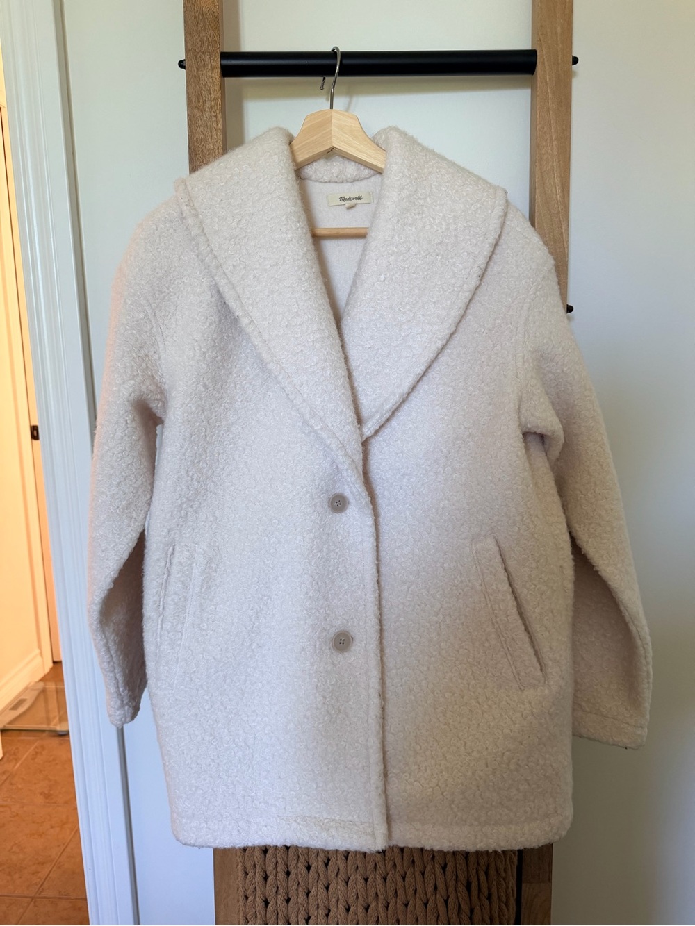 Madewell Cream Teddy Bouclé Jacket